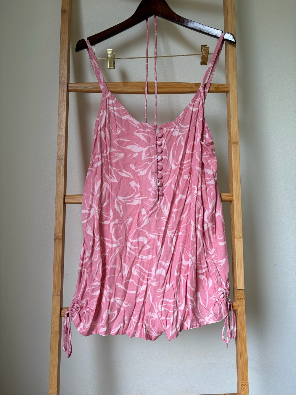 Yireh Hudson Romper Pink Floral Tie-Detail Jumpsuit